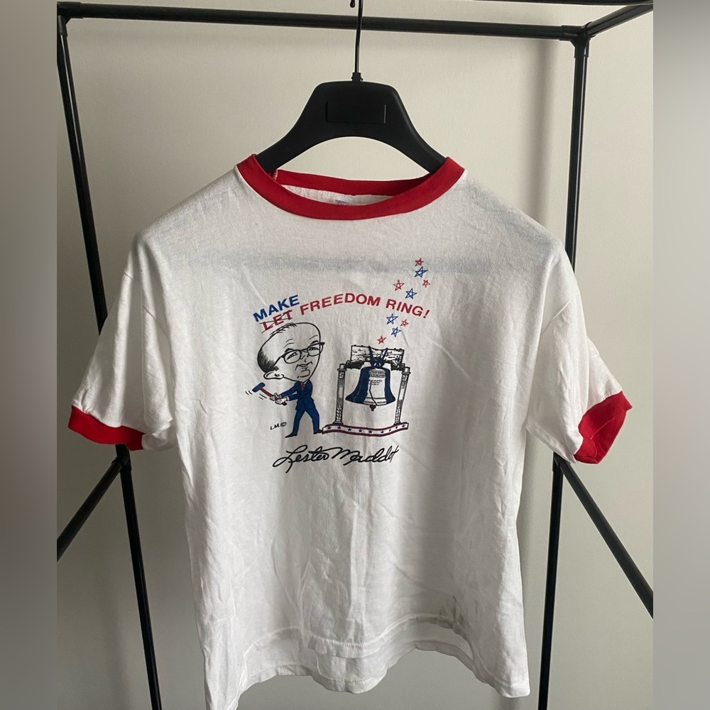 (SIGNED!!) Vintage Mens Political T-shirt Make Freedom Ring Lester Maddox